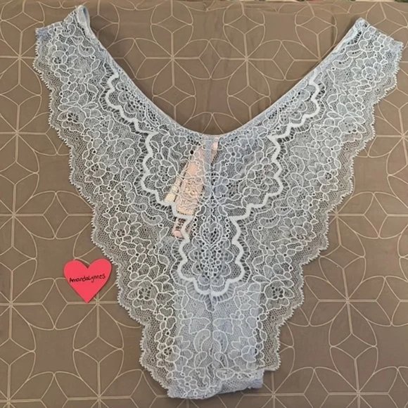 NWT Victoria's Secret Dream Angels Embellished Brazilian Panty Baby Blue Sz S - Picture 3 of 6